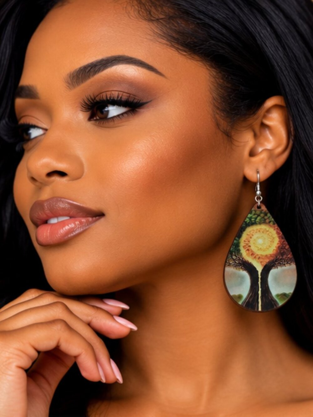 Tree Of Life Teardrop Statement Earrings For Women